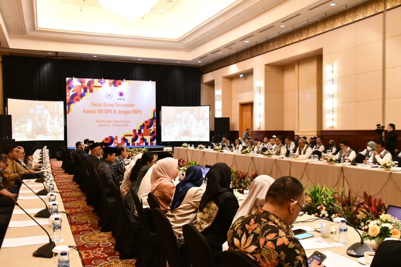 Focus Group Discussion Penguatan Kesiapsiagaan dan Penanggulangan Bencana, dengan Komisi VIII DPR RI di Jakarta pada Rabu (15/2).